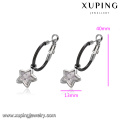 93750 design simple acier inoxydable bijoux charme étoile en forme de clip sur les boucles d&#39;oreilles